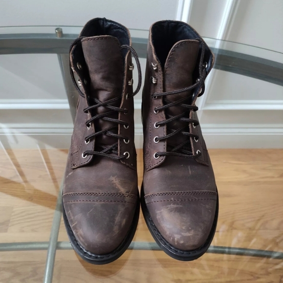 Thursday Boot Company Women 8 Captain Suede Leather Ankle Boots Lace Up - Picture 3 of 12